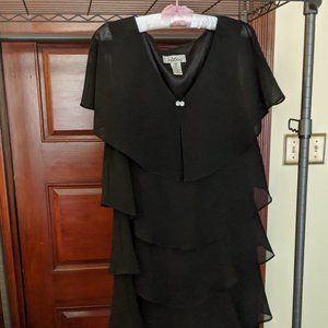 Formal Black Chiffon Petal Dress